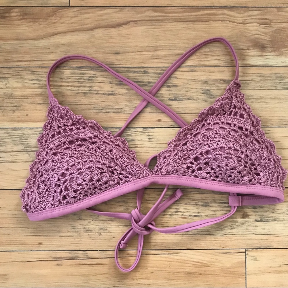 XHILARATION crochet bikini top